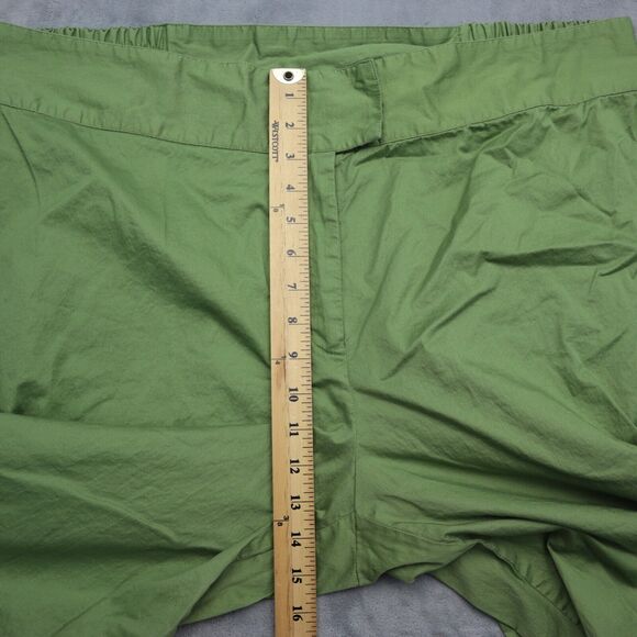 Bag Age Shorts Womens 20 Green High Rise Cotton Medium Wash Elastic Waist - Picture 4 of 16